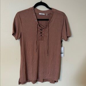 Dex Lace-Up Short Sleeve Top